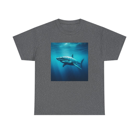 T-shirt Requin Ocean Vibes | T-shirt unisexe en coton épais, vêtement de plage, motif vie marine, cadeau unique pour les amoureux de l'océan, style estival